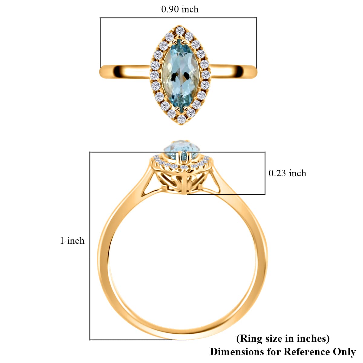 Certified & Appraised Iliana AAA Santa Maria Aquamarine and G-H SI Diamond 1.10 ctw Halo Ring in 18K Yellow Gold (Size 8.0) image number 5