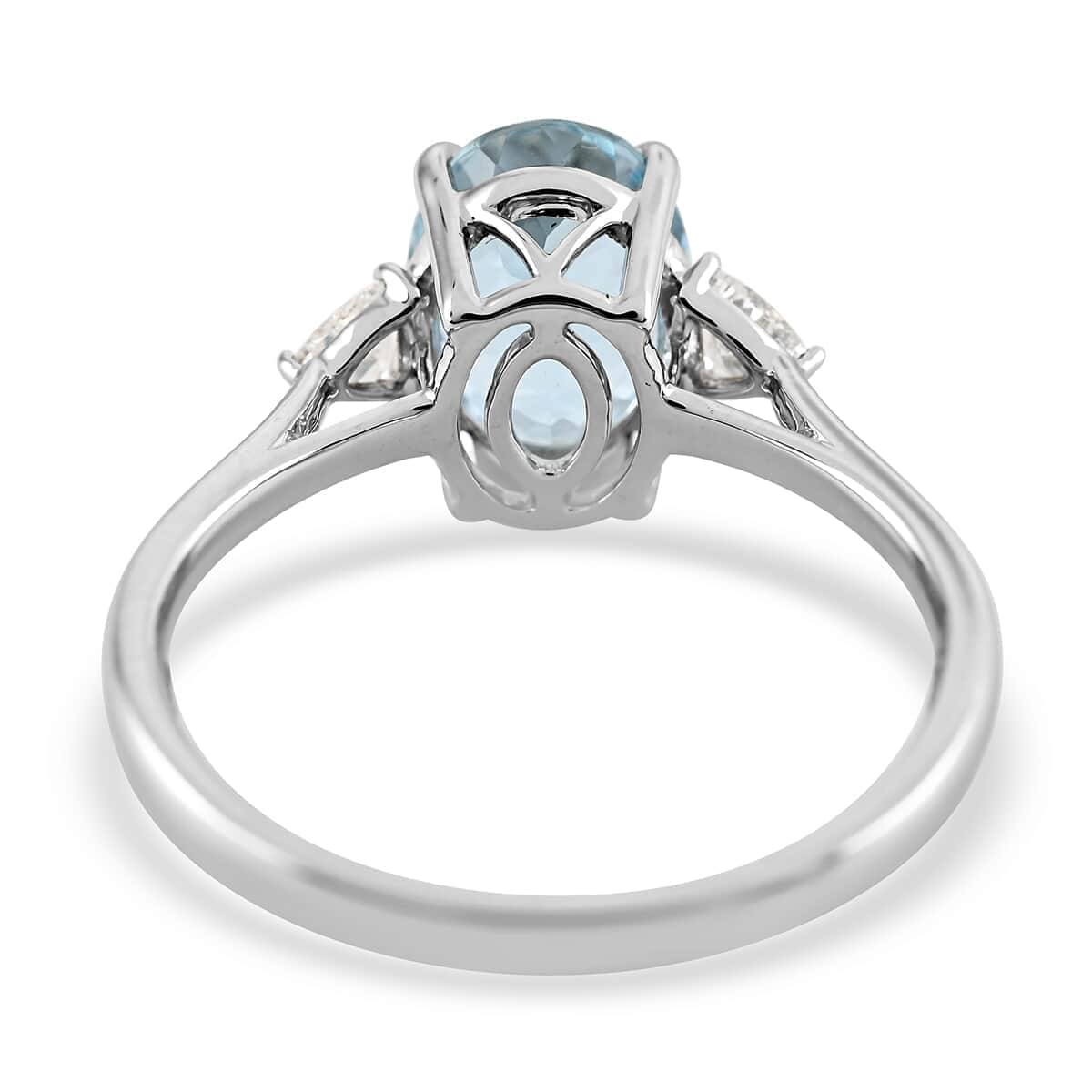 Certified & Appraised ILIANA 18K White Gold AAA Santa Maria Aquamarine and Diamond G-H SI Solitaire Ring (Size 10.0) 2.80 Grams 2.00 ctw image number 4