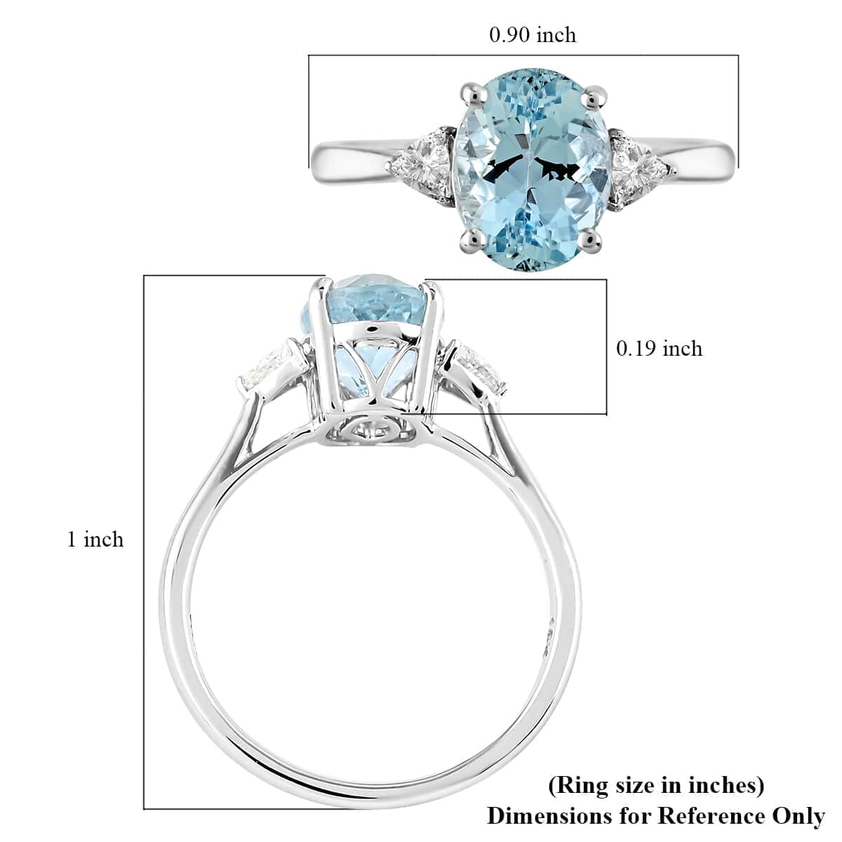 Certified & Appraised ILIANA 18K White Gold AAA Santa Maria Aquamarine and Diamond G-H SI Solitaire Ring (Size 10.0) 2.80 Grams 2.00 ctw image number 5