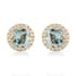 Certified & Appraised Iliana 18K Yellow Gold AAA Santa Maria Aquamarine and G-H SI Diamond Halo Stud Earrings 1.90 ctw image number 0