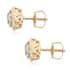 Certified & Appraised Iliana 18K Yellow Gold AAA Santa Maria Aquamarine and G-H SI Diamond Halo Stud Earrings 1.90 ctw image number 3