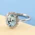 Certified & Appraised Iliana 18K White Gold AAA Santa Maria Aquamarine and G-H SI Diamond Halo Ring (Size 10.0) 2.10 ctw image number 1