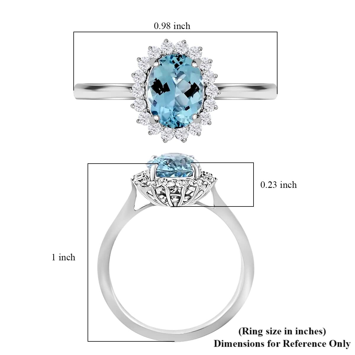 Certified & Appraised Iliana 18K White Gold AAA Santa Maria Aquamarine and G-H SI Diamond Halo Ring (Size 10.0) 2.10 ctw image number 4