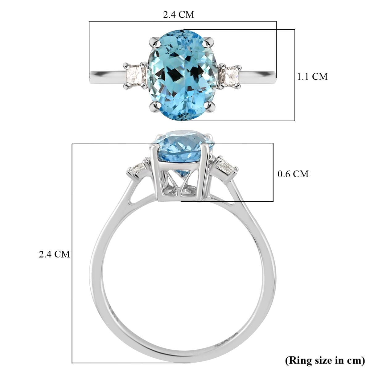 Certified & Appraised Iliana AAA Santa Maria Aquamarine and G-H SI Diamond 2.00 ctw Ring in 18K White Gold (Size 8.0) 2.35 Grams image number 5