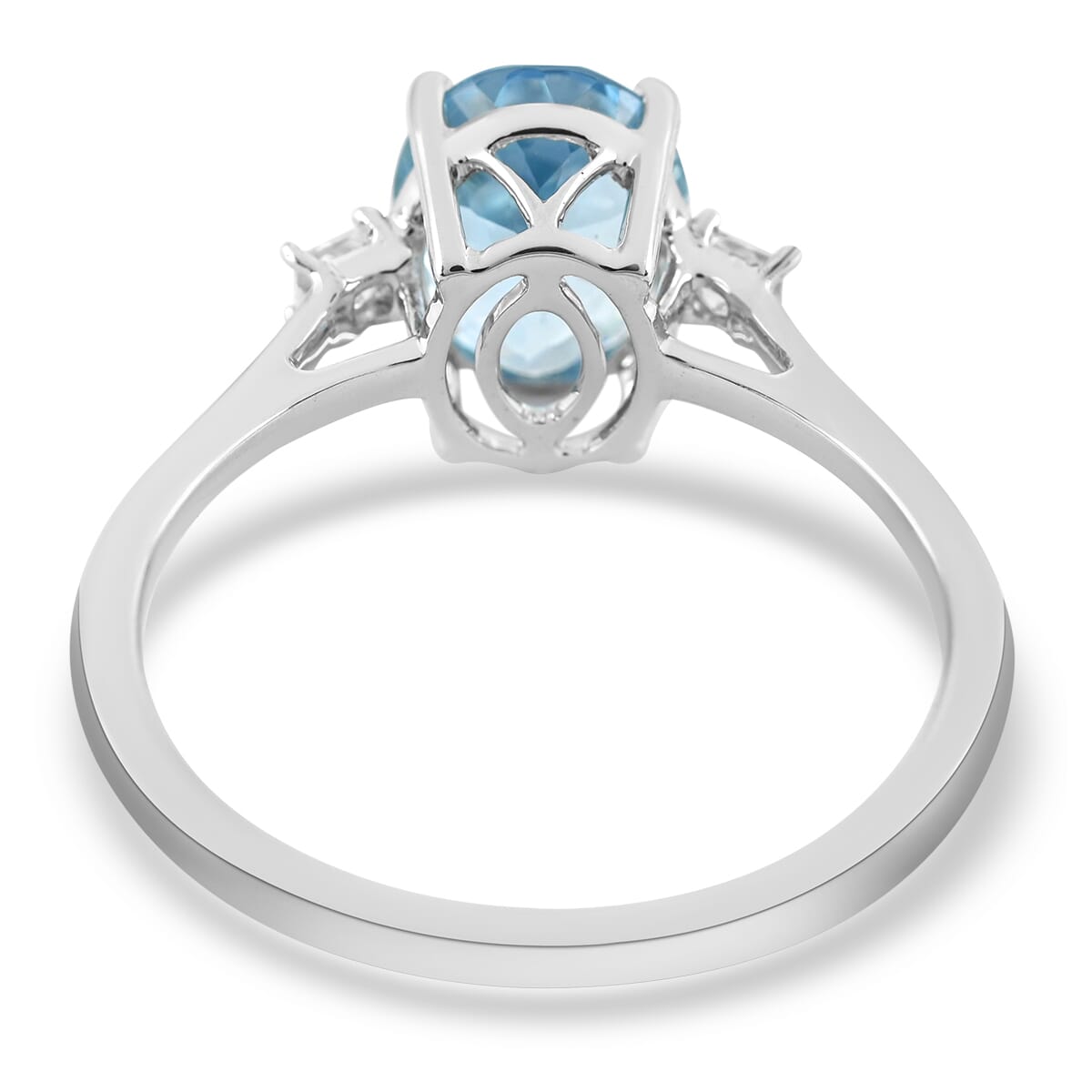 Certified & Appraised Iliana AAA Santa Maria Aquamarine and G-H SI Diamond 2.00 ctw Ring in 18K White Gold (Size 9.0) image number 4