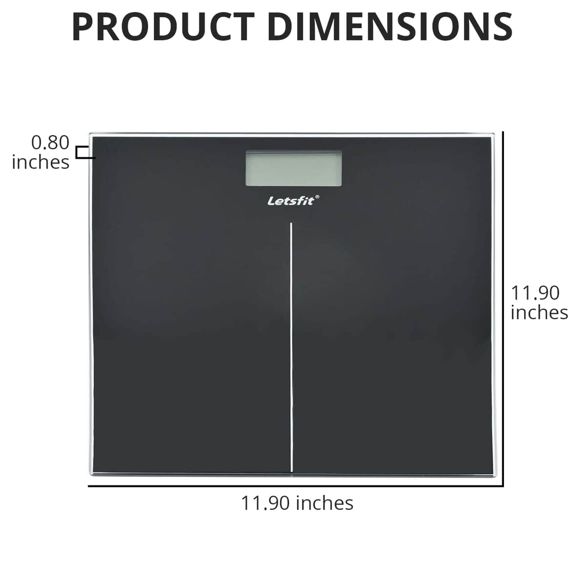 Letsfit Digital Bathroom Scale - Tempered Glass, Black for sale online