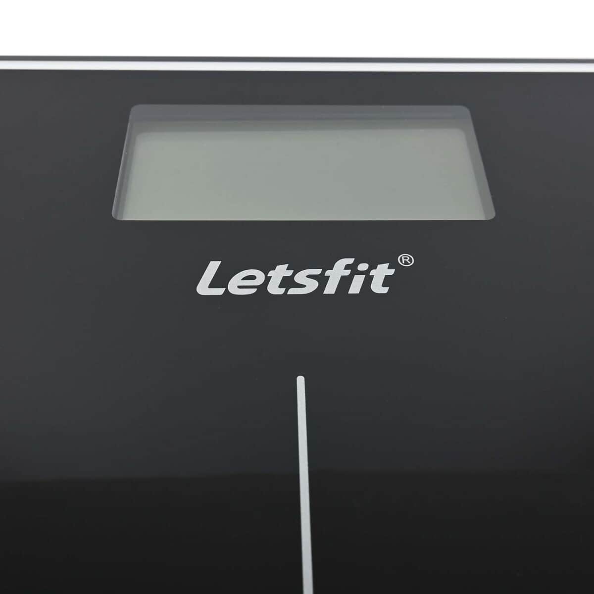 Letsfit Digital Bathroom Scale - Tempered Glass, Black for sale