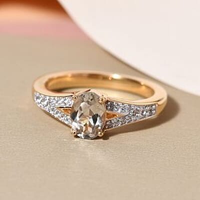 Turkizite and Multi Gemstone 0.99 ctw Ring in Vermeil Yellow Gold Over Sterling Silver (Size 10)