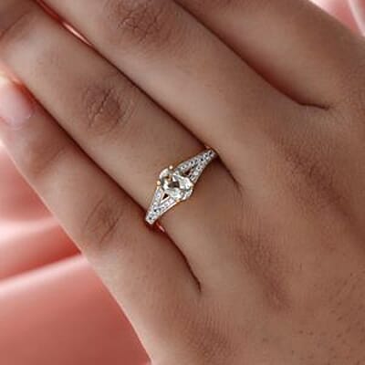 Turkizite and Multi Gemstone 0.99 ctw Ring in Vermeil Yellow Gold Over Sterling Silver (Size 10)