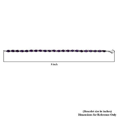 African Amethyst Tennis Bracelet in Stainless Steel (7.50 In) 9.25 ctw
