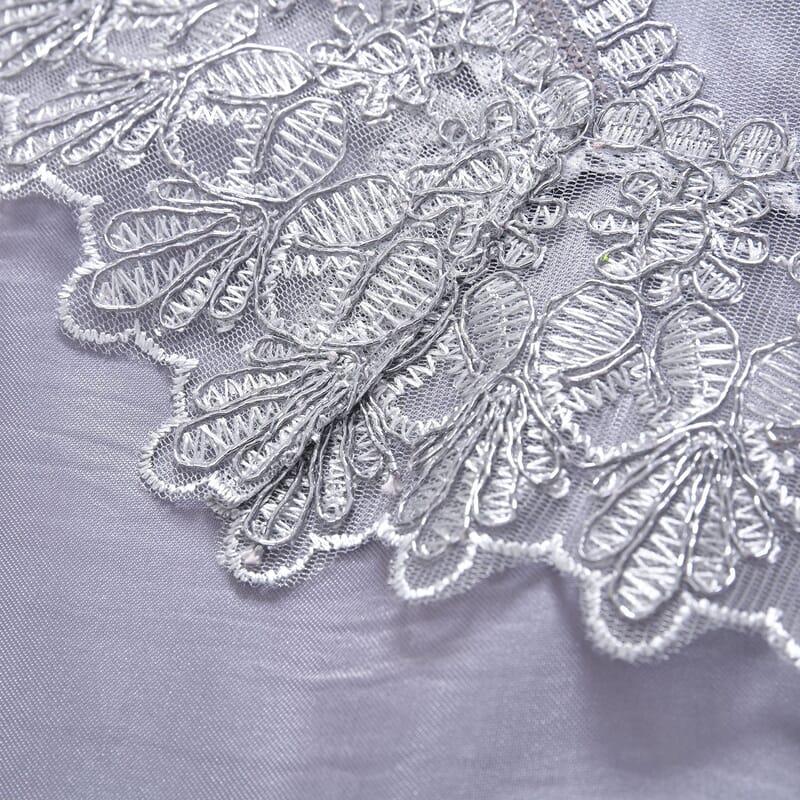 Homesmart Gray and Silver Paisley Pattern Polyester Lace Table Runner