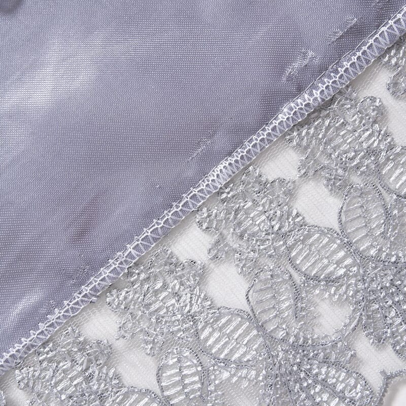Homesmart Gray and Silver Paisley Pattern Polyester Lace Table Runner