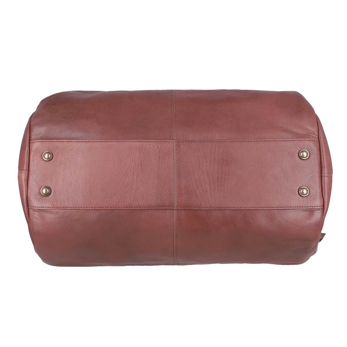 "100% Genuine Vintage Leather Duffle Bag, Color: Dark Brown, Size : 15L x 9.75HX10W inch" image number 5