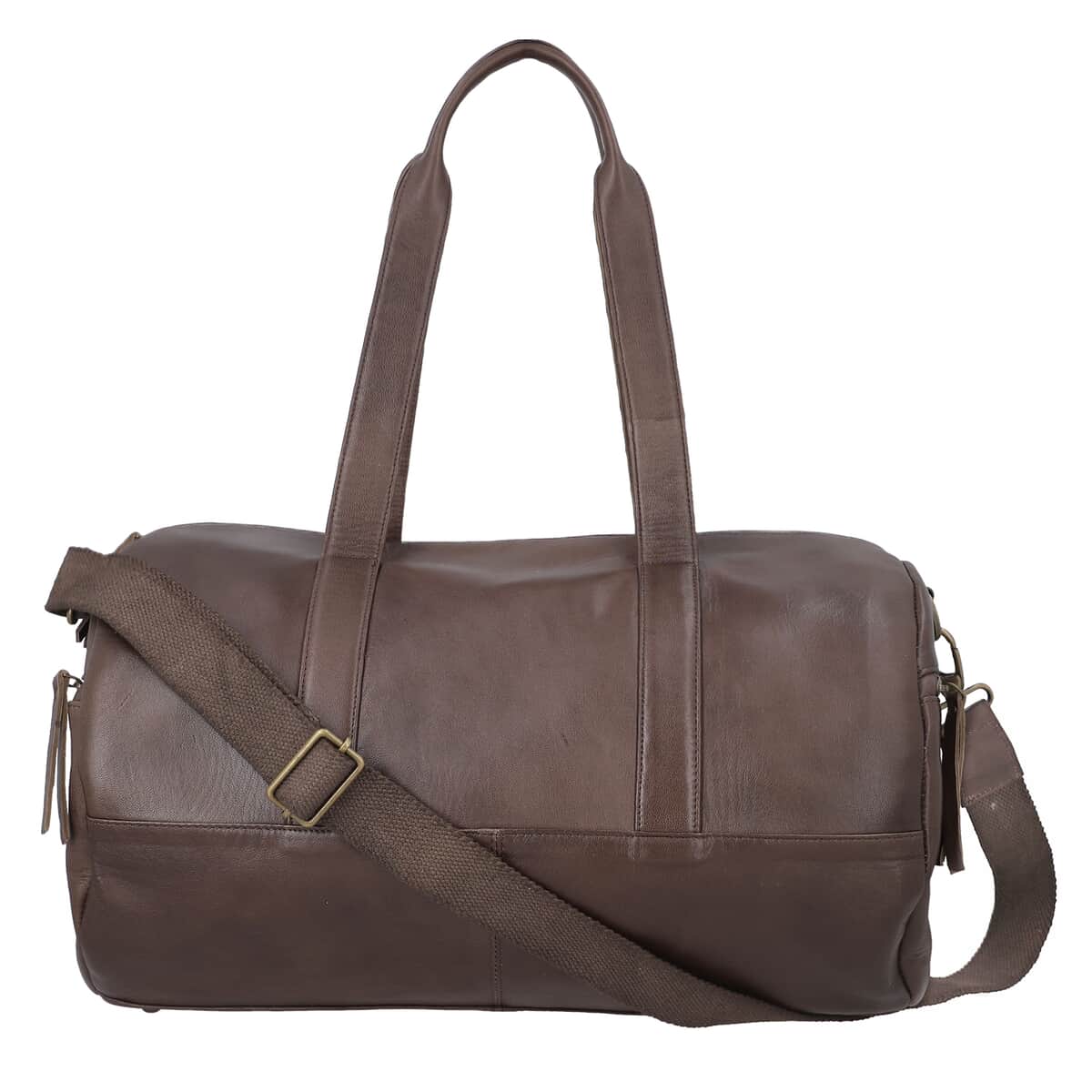 Dark Brown Genuine Leather Duffel Bag image number 0