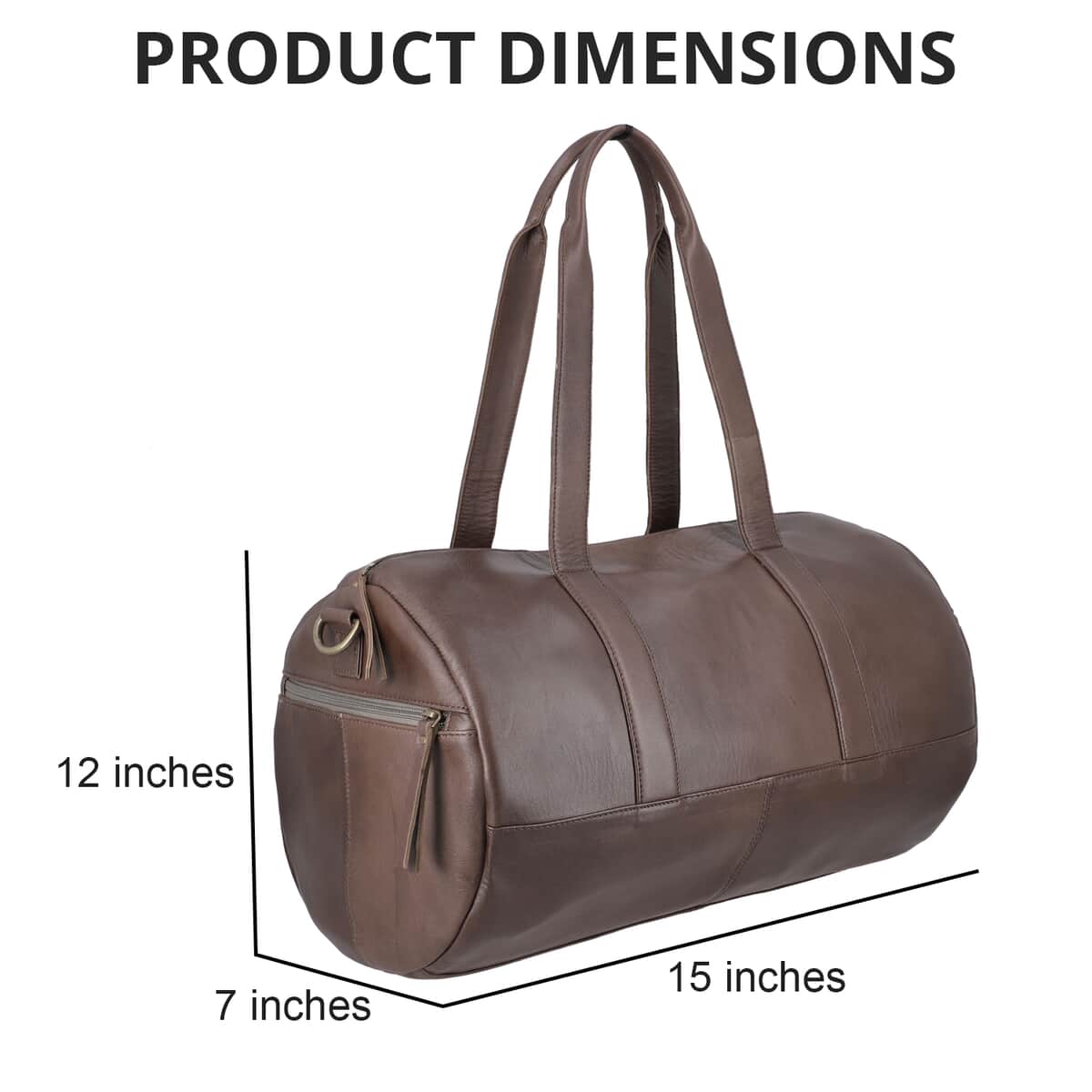 Dark Brown Genuine Leather Duffel Bag image number 4