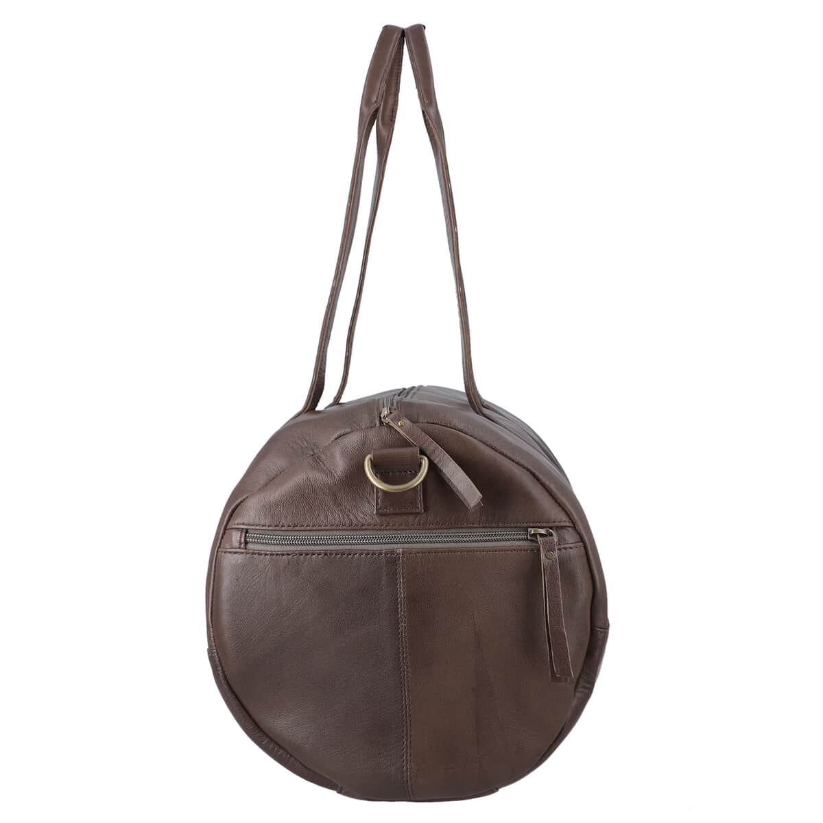 Dark Brown Genuine Leather Duffel Bag image number 6