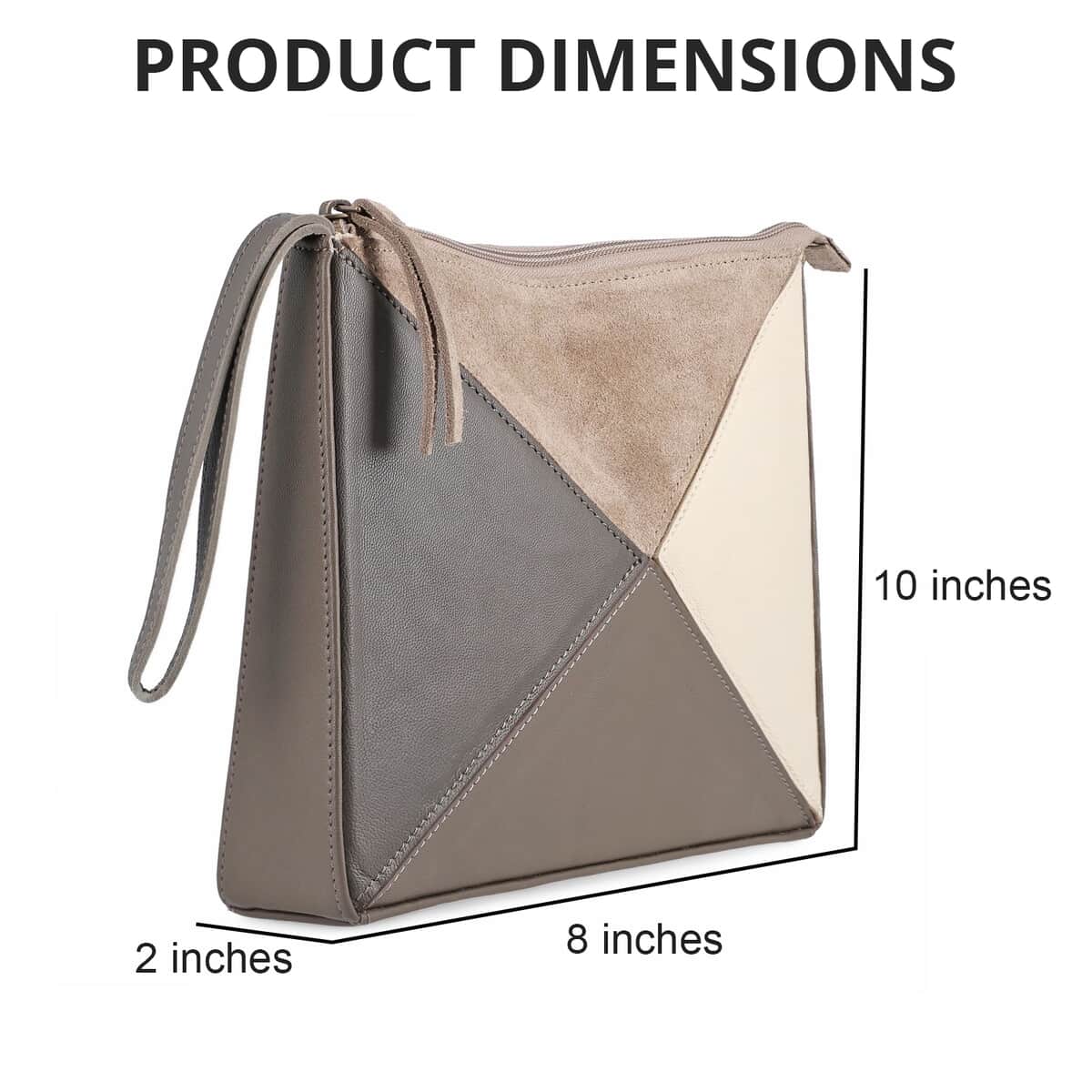 Beige Genuine Leather Collapsible Crossbody Bag image number 4