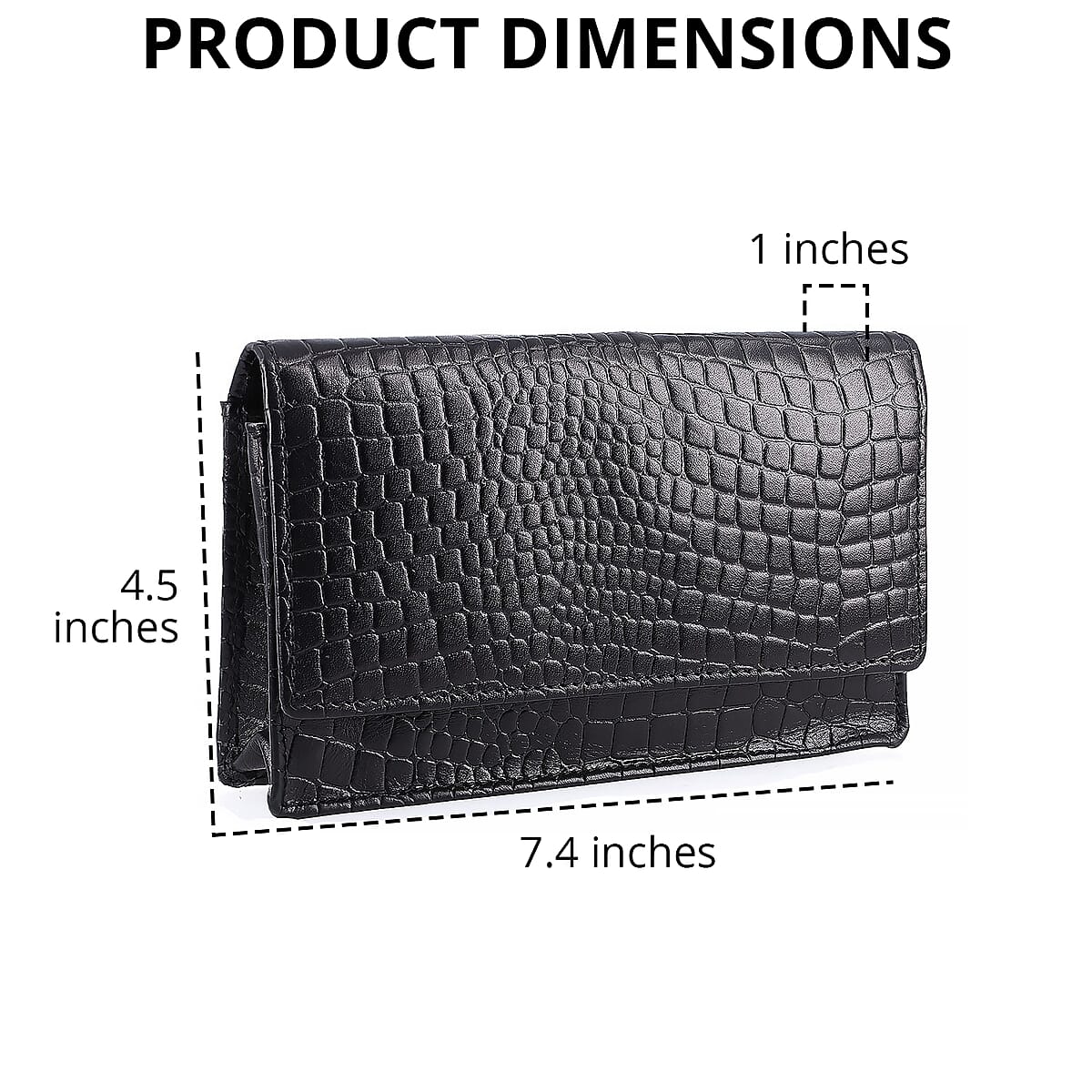 Black Croco Embossed Mobile Case Genuine Leather Crossbody Bag for Women with Detachable Shoulder Strap , Shoulder Purse , Crossbody Handbags , Designer Crossbody , Leather Handbags image number 4