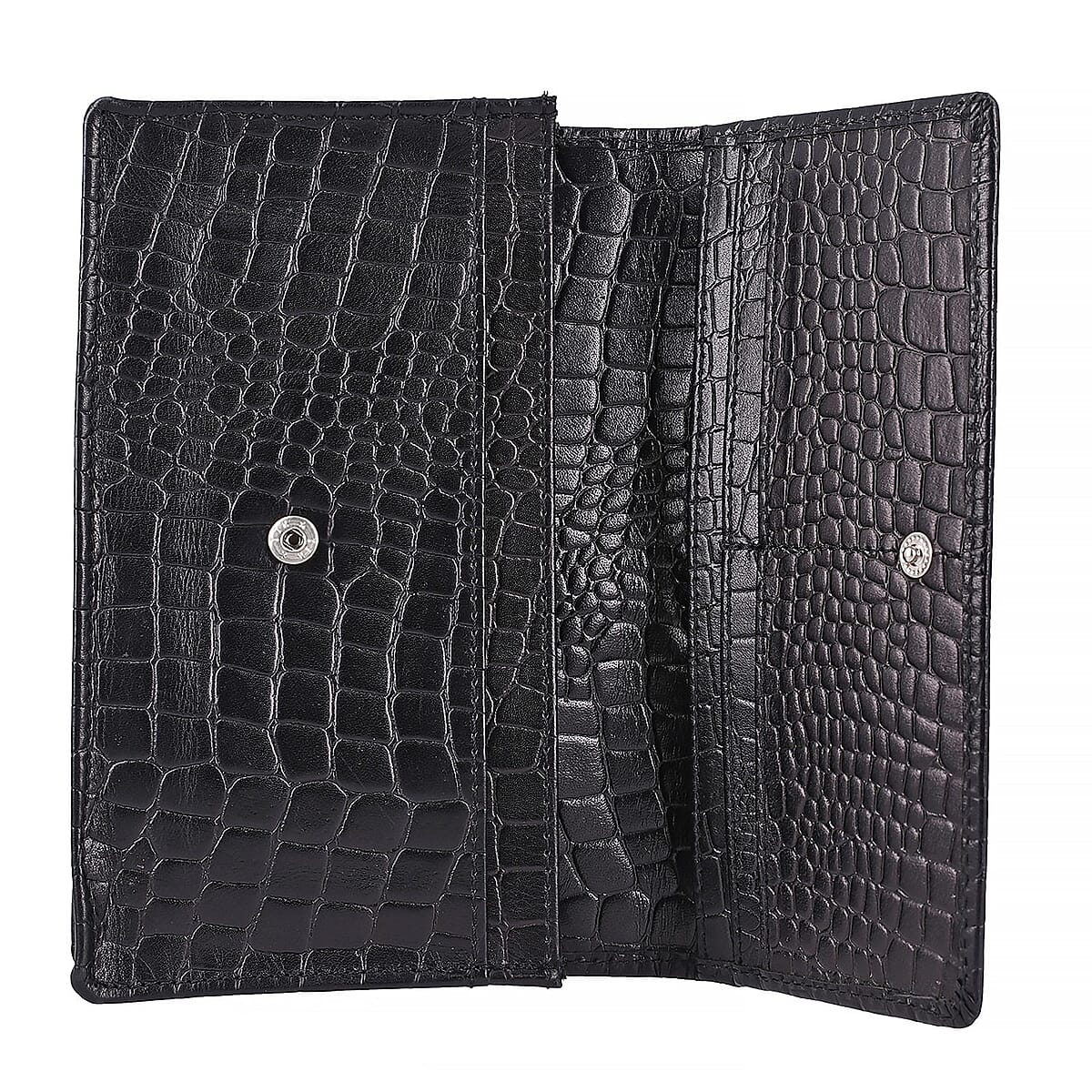 Black Croco Embossed Mobile Case Genuine Leather Crossbody Bag for Women with Detachable Shoulder Strap , Shoulder Purse , Crossbody Handbags , Designer Crossbody , Leather Handbags image number 5