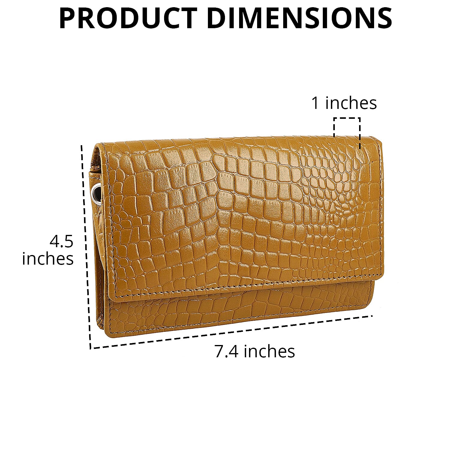 "Croco Embossed Genuine Leather Mobile Phone Wallet Size: 7.4(L)x1(W)x4.5(H) Inches Color: Turquoise"