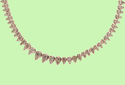 Natural Champagne Diamond Necklace 18 Inches in Vermeil Rose Gold Over Sterling Silver 5.00 ctw