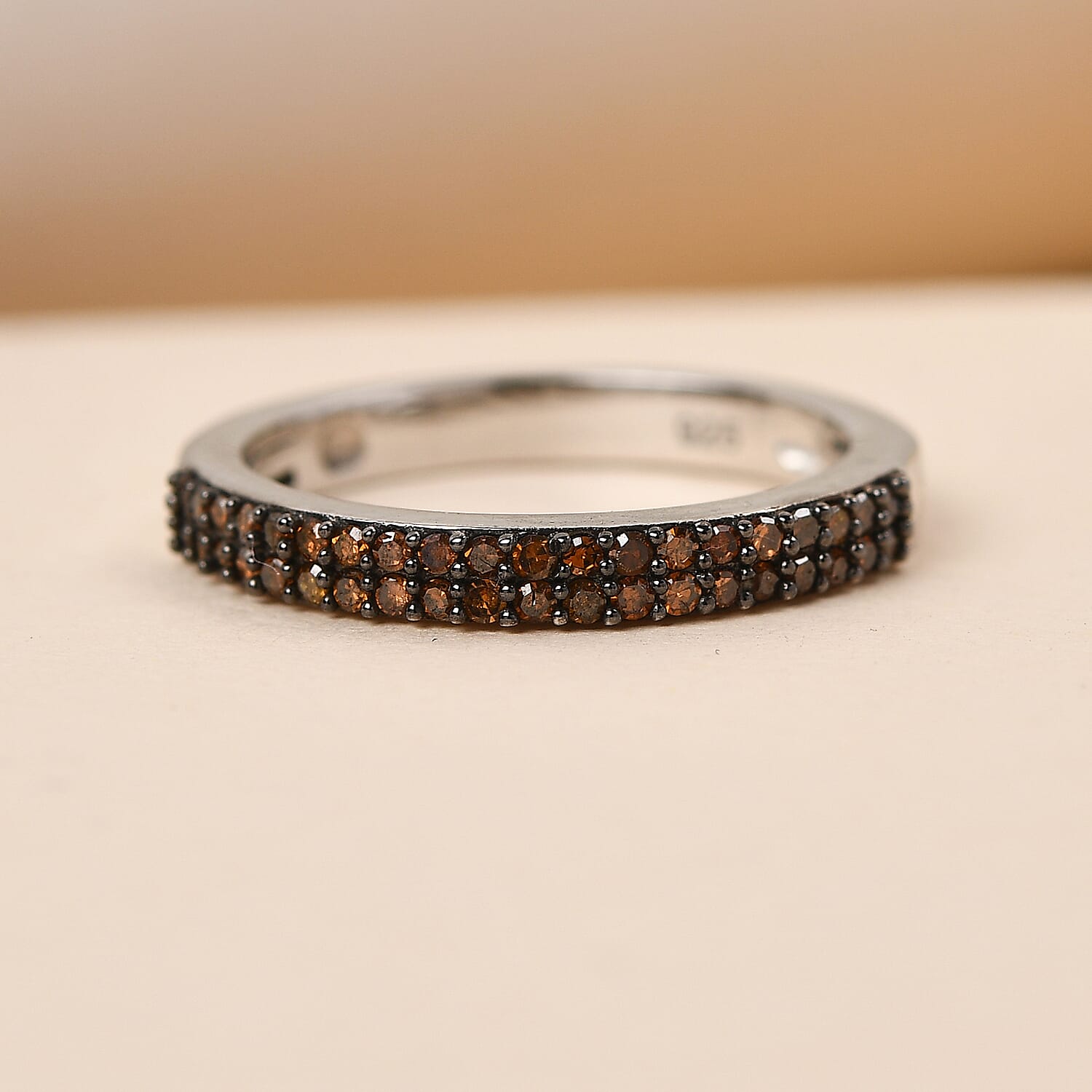 Red Diamond 0.25 ctw Band Ring in Platinum Over Sterling Silver (Size 10)