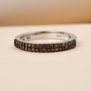 Red Diamond 0.25 ctw Band Ring in Platinum Over Sterling Silver (Size 10)