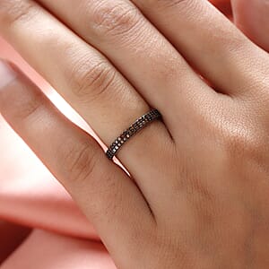 Red Diamond 0.25 ctw Band Ring in Platinum Over Sterling Silver (Size 10)