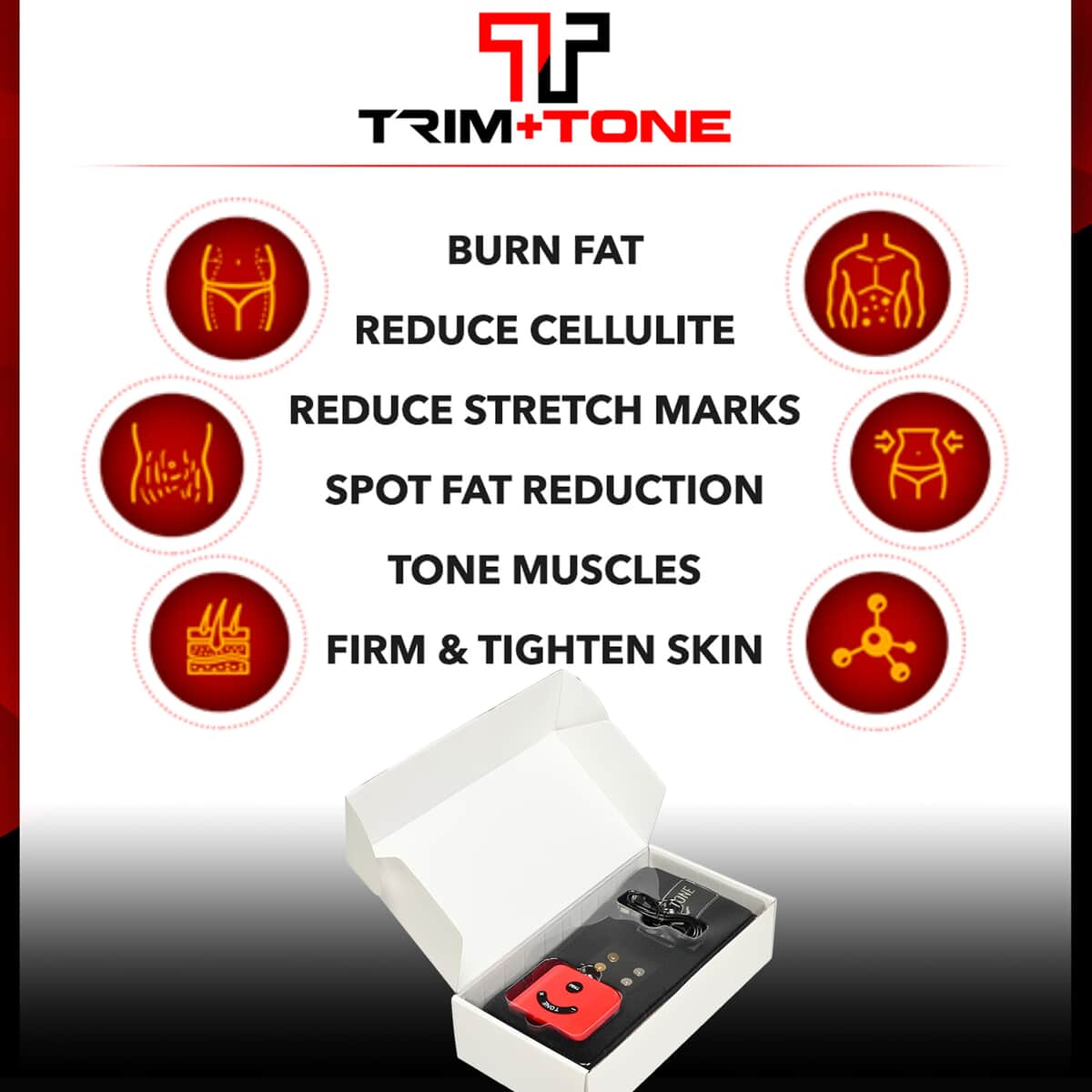 TRIM and TONE Fat Burning & Body Contouring Belt with EMS and Red Light Therapy image number 3
