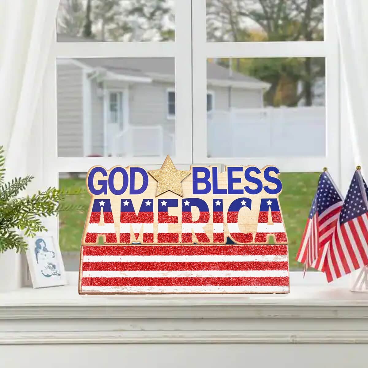 God Bless America Patriotic Table Top Decor image number 1