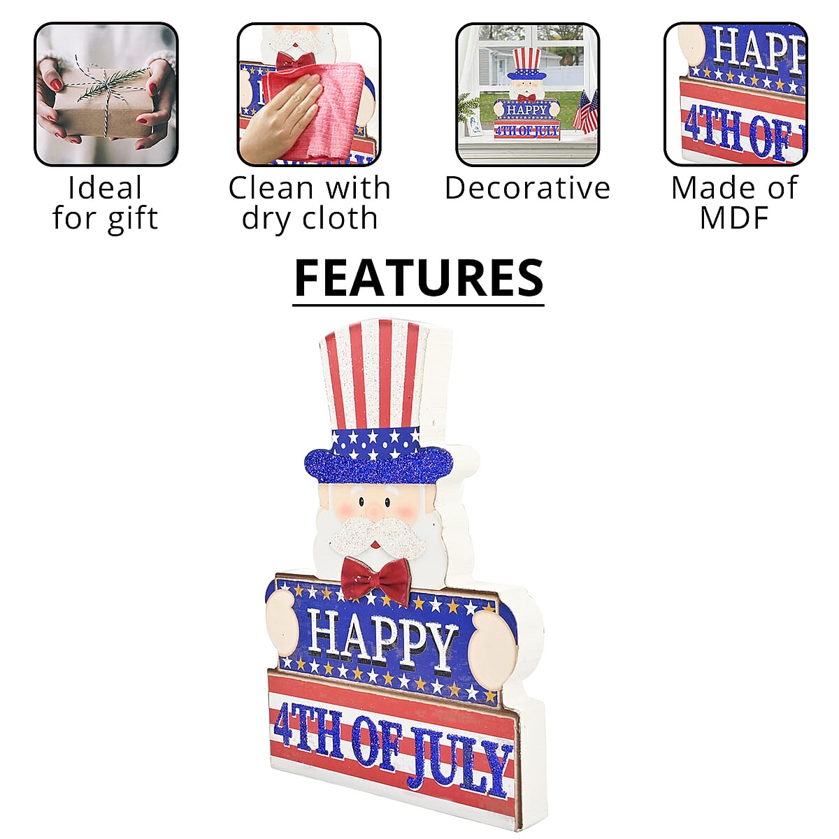 Happy 4th of July Patriotic Table Top Decor image number 2