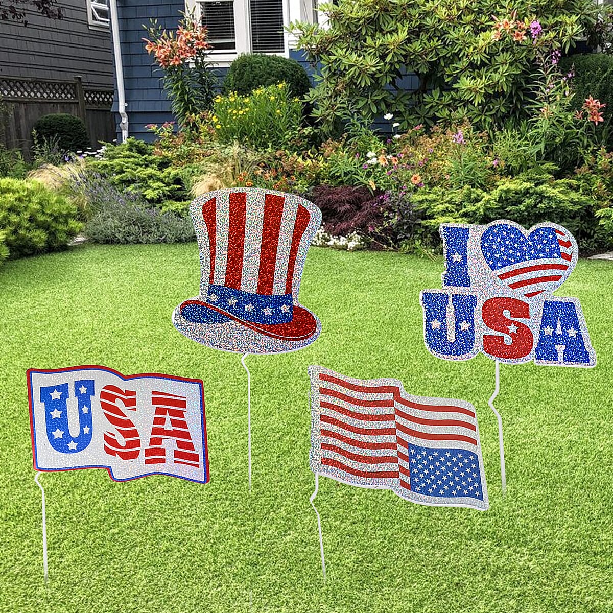 Patriotic Hat Holographic Yard Sign (28 in) image number 1