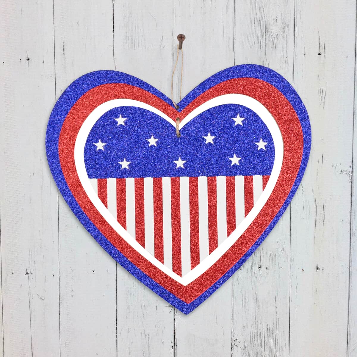 4th of July Patriotic Heart Wall Plaque image number 1