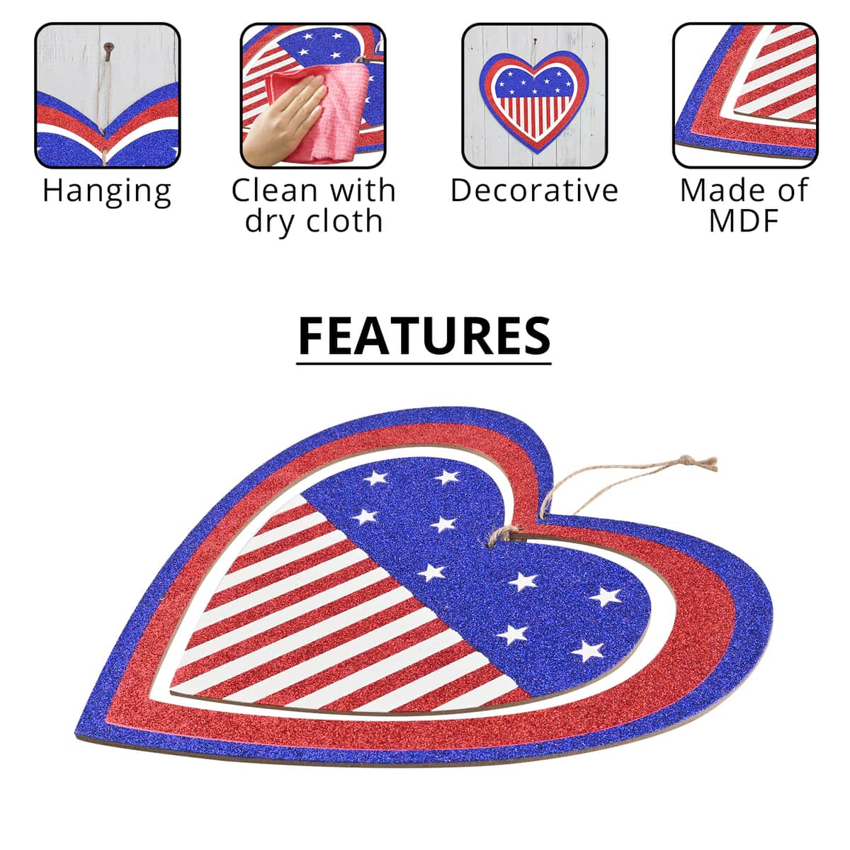 Patriotic Heart Wall Plaque image number 2