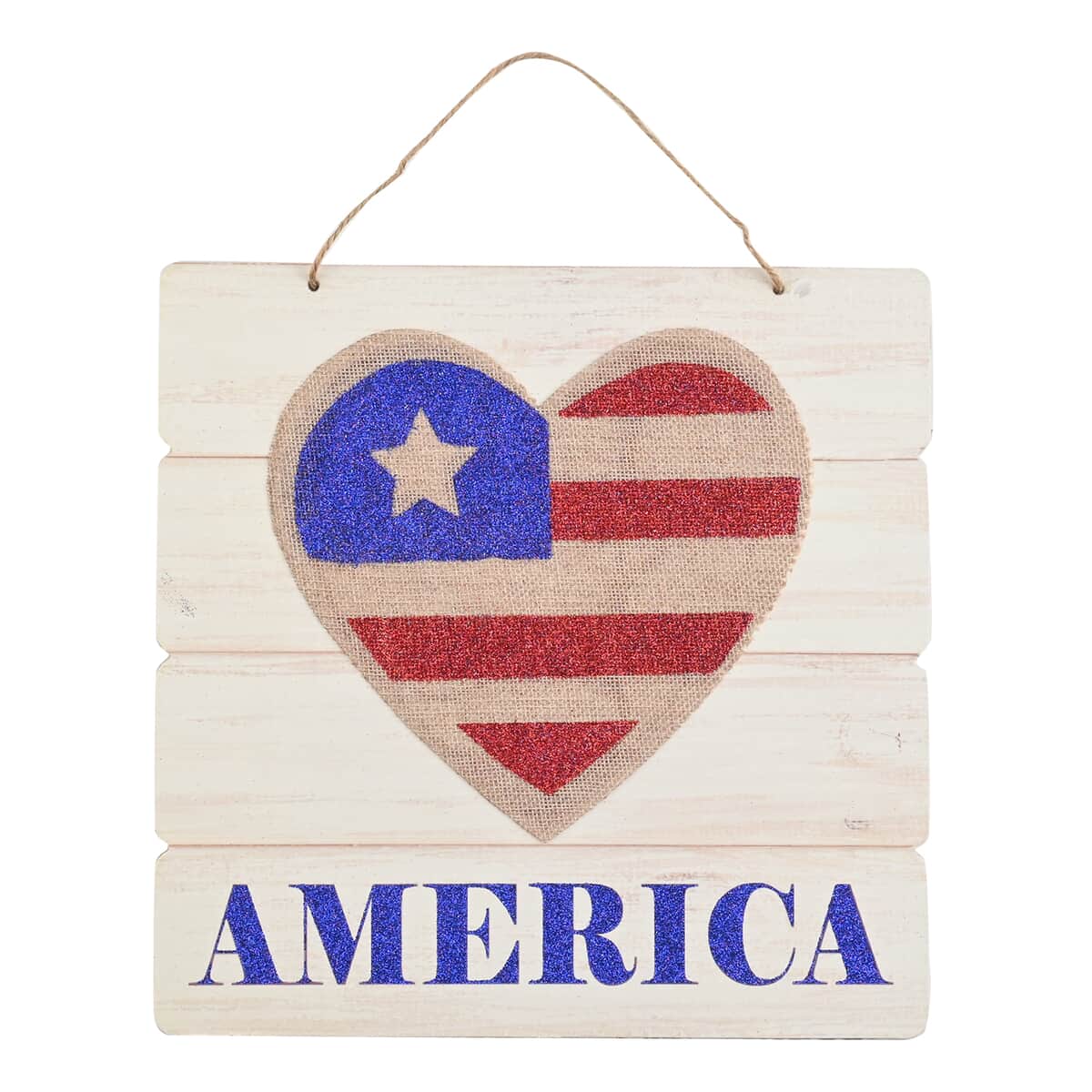 4th of July Patriotic Heart America Wall Plaque image number 0