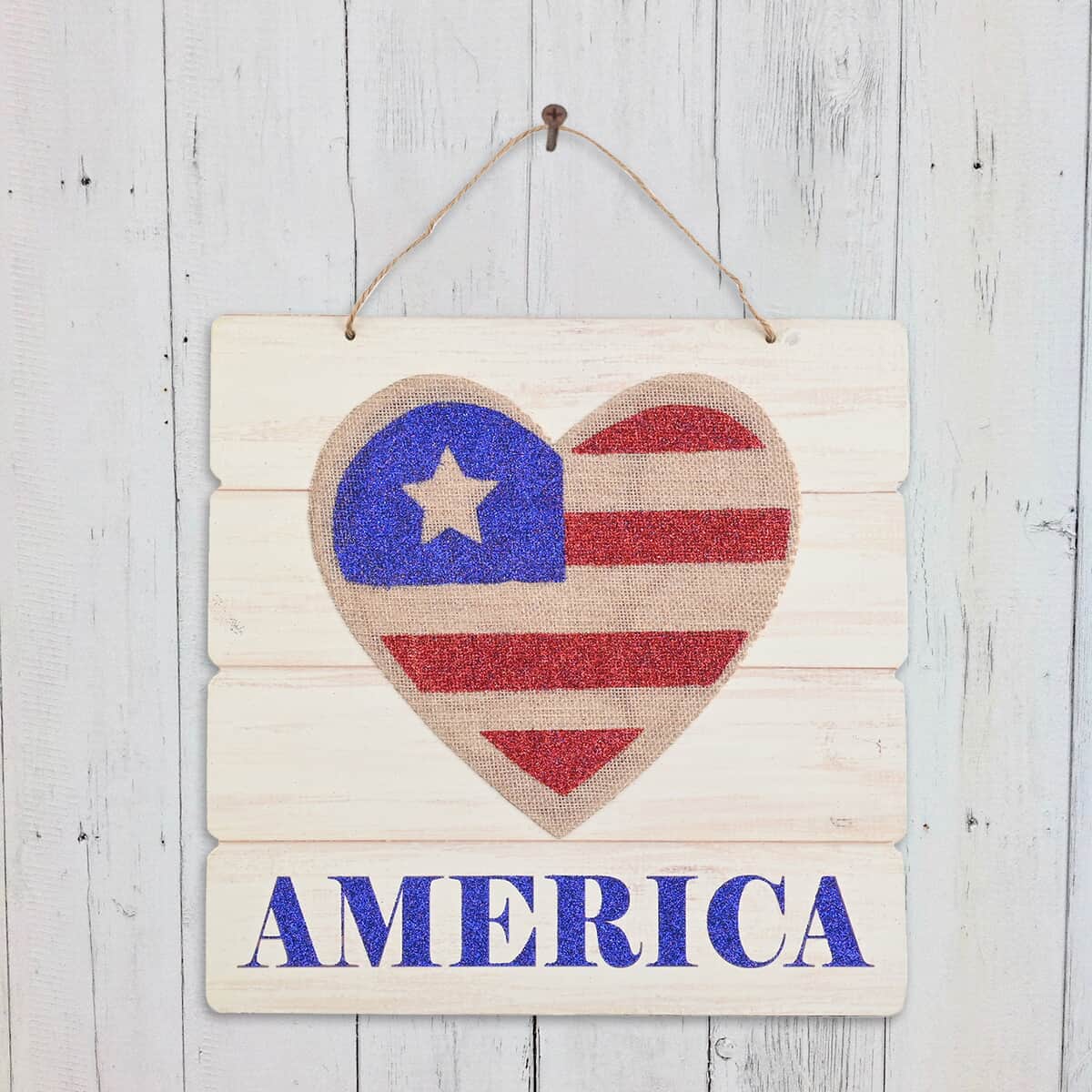 4th of July Patriotic Heart America Wall Plaque image number 1