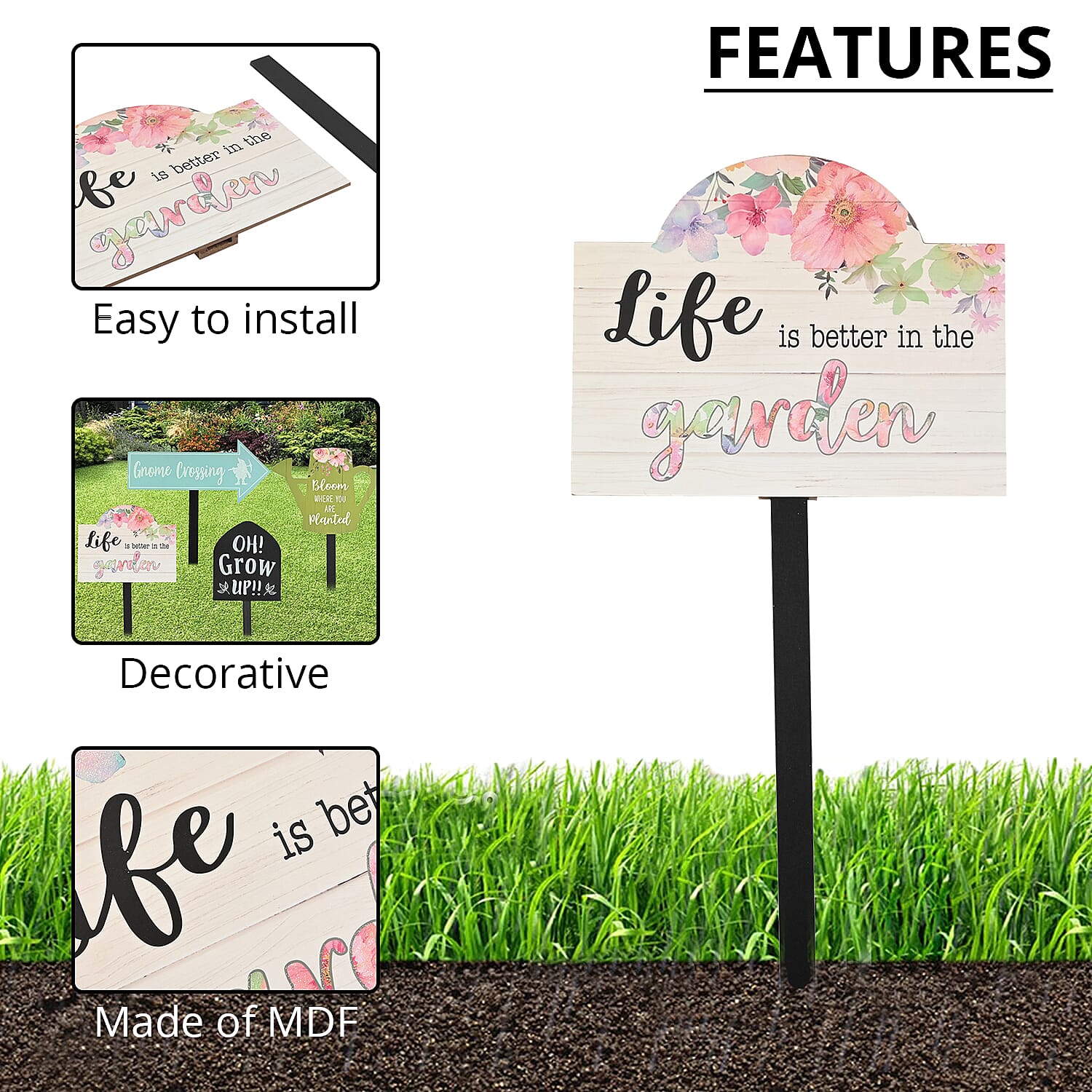 Life is Better in the Garden Planter Stake (14-16in)