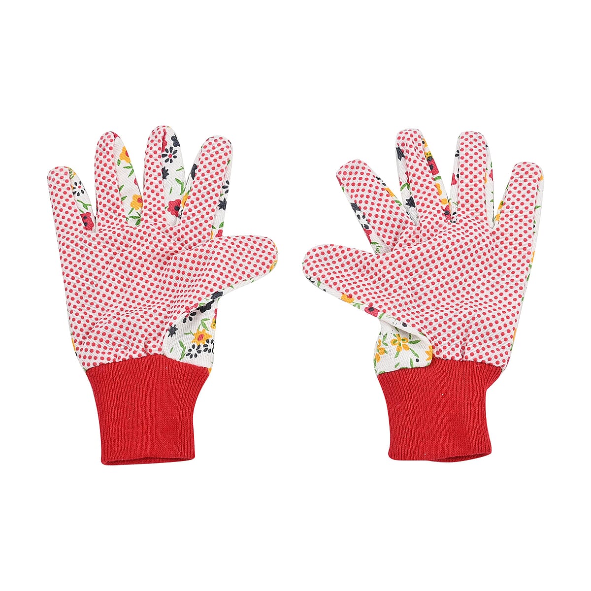 Multi Floral Garden Gloves Ladies Poly with Dot Palm 6asst Prints/l&g Tcd image number 6