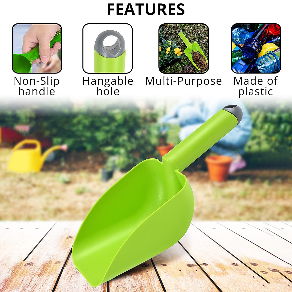 Green Soil Scoop Plastic 10.5in image number 2