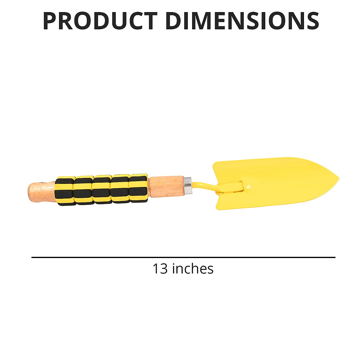 Yellow Trowel Garden Tools Metal with Striped Foam Grip Handle - S image number 4