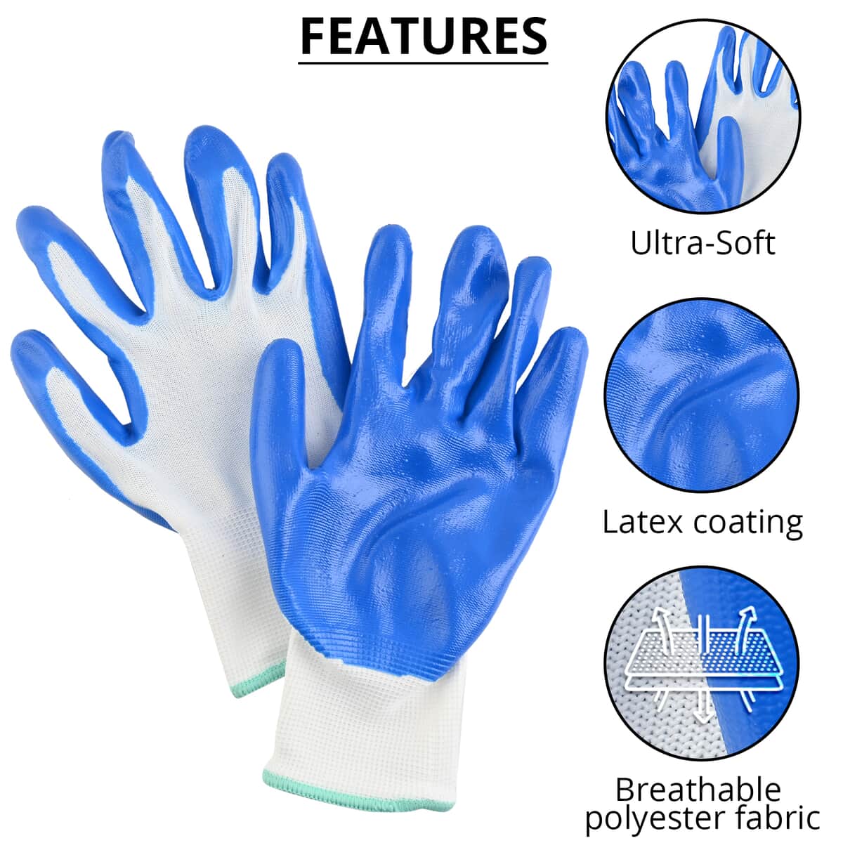 Blue and White work Gloves image number 2