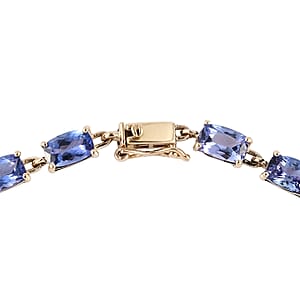 Luxoro 10K Yellow Gold Premium Tanzanite Tennis Bracele (6.50 In) 9.65 ctw