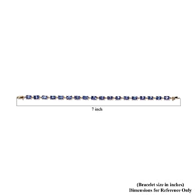 Luxoro 10K Yellow Gold Premium Tanzanite Tennis Bracele (6.50 In) 9.65 ctw