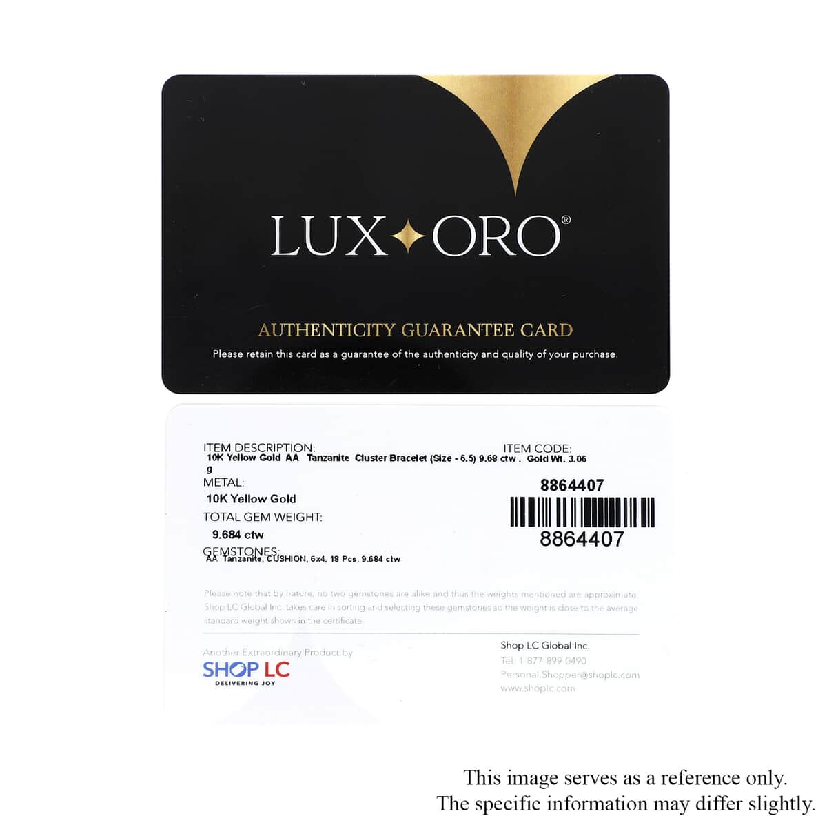 Luxoro 10K Yellow Gold Premium Tanzanite Tennis Bracelet (6.50 In) 9.65 ctw image number 5