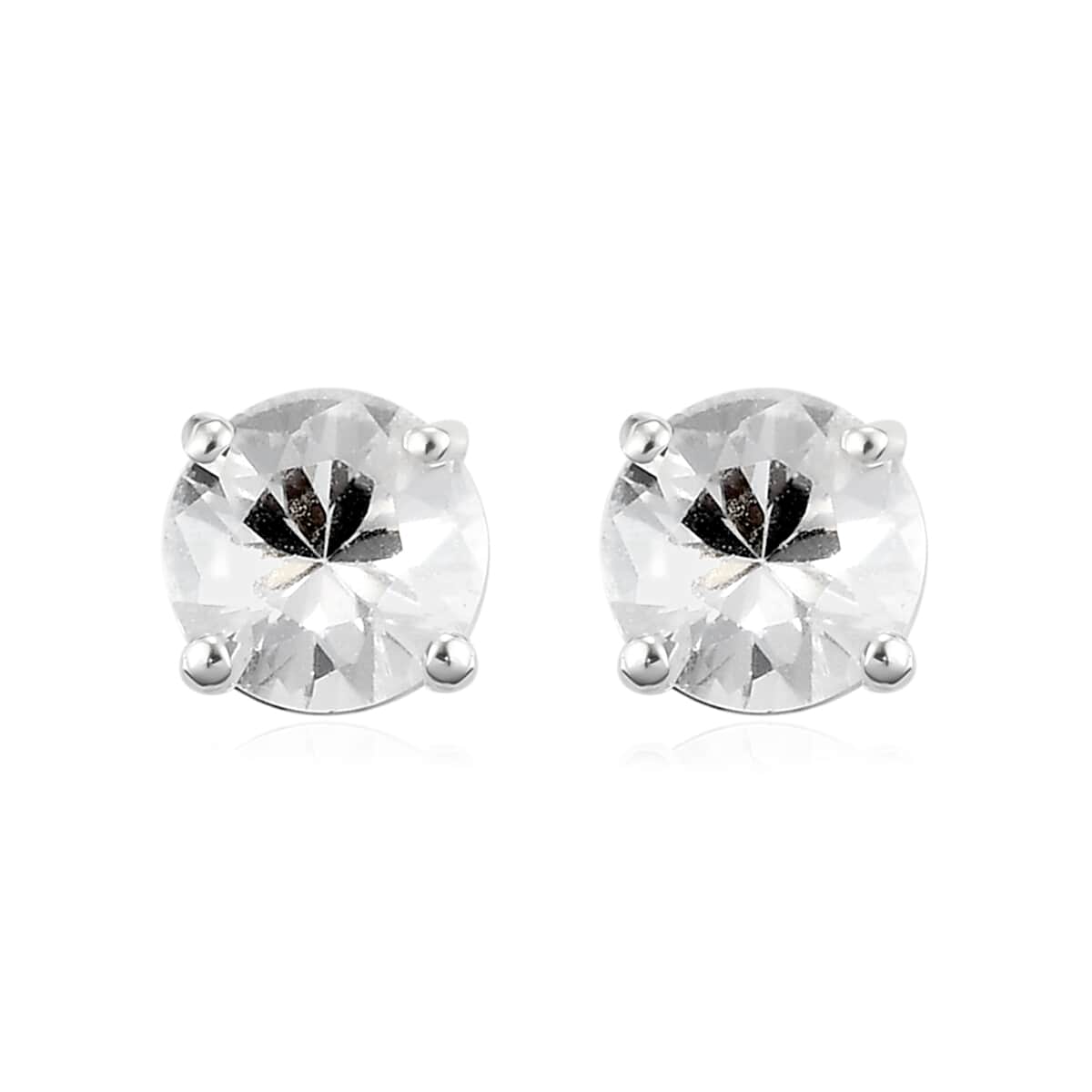 Brazilian Petalite Solitaire Stud Earrings in Sterling Silver 0.85 ctw image number 0