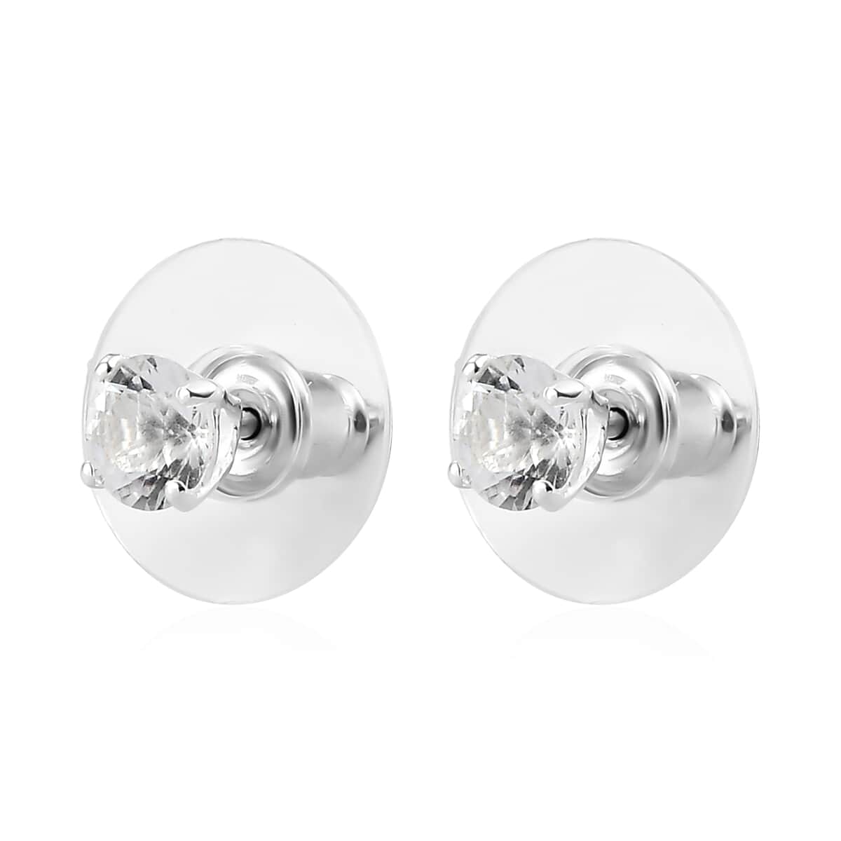 Brazilian Petalite Solitaire Stud Earrings in Sterling Silver 0.85 ctw image number 3