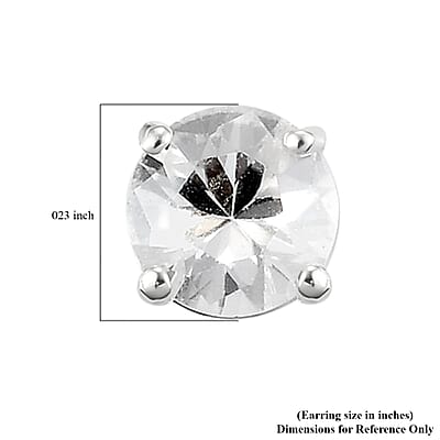 Brazilian Petalite Solitaire Stud Earrings in Sterling Silver 0.85 ctw