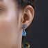 Caribbean Quartz (Triplet) Drop Earrings in Platinum Over Sterling Silver 8.50 ctw image number 2