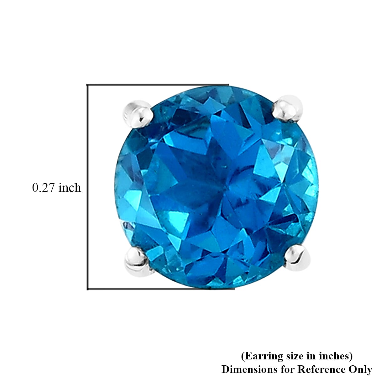 Caribbean Quartz Solitaire Stud Earrings in Platinum Over Sterling Silver 4.35 ctw image number 4