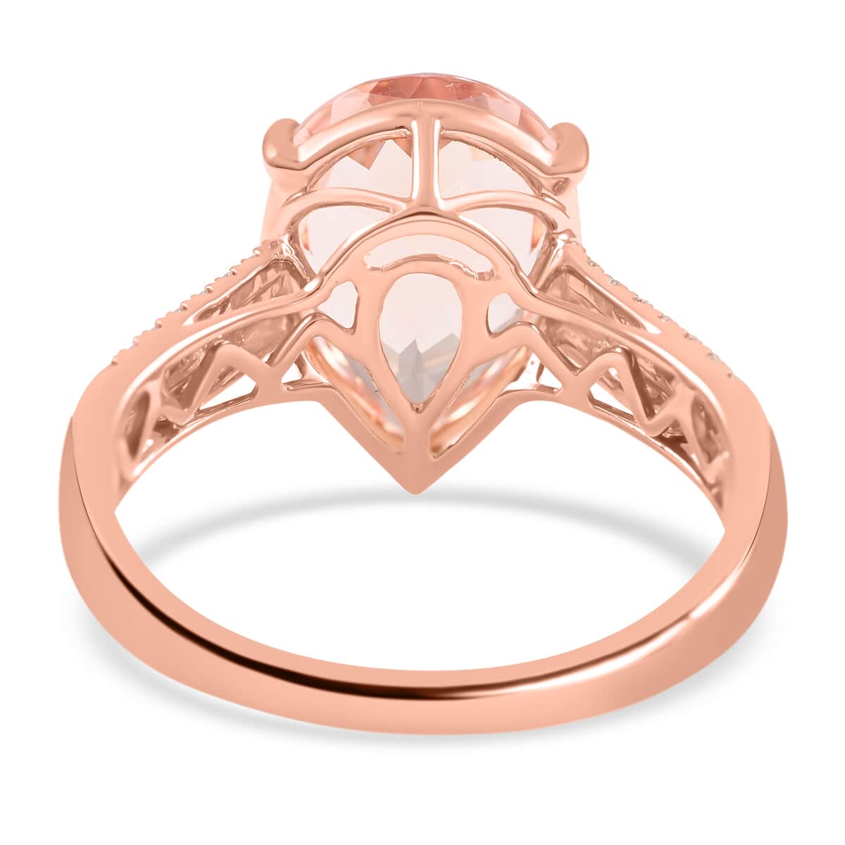 Certified  Iliana 18K Rose Gold AAA Marropino Morganite and G-H SI Diamond Ring (Size 10.0) 3.80 ctw image number 4